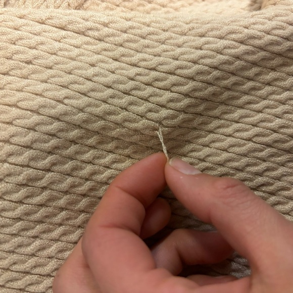 WeWoreWhat | Off Shoulder Sweater Dress In Beige Size XS NWT Cable Knit MIDI - Picture 10 of 12